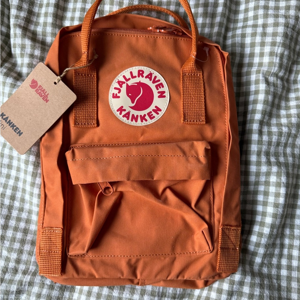 Fjallraven Orange Backpack Durable Vinylon F Material